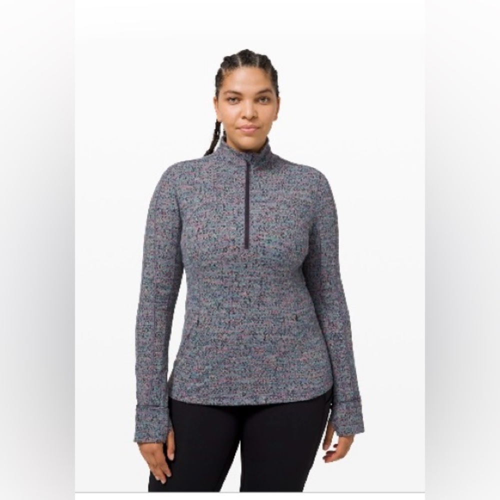 Lululemon run swiftly half zip, heather purple, size 6, like new